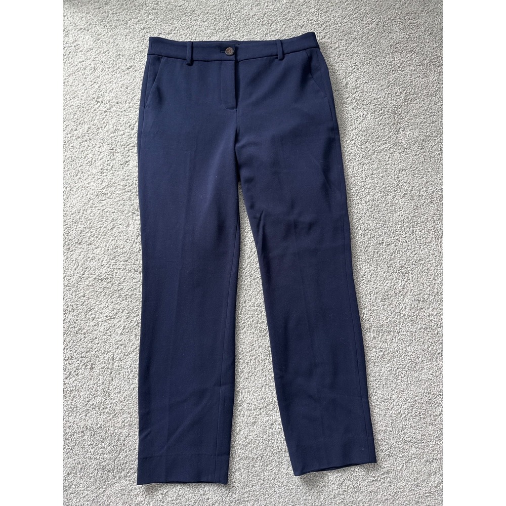 J. CREW Solid Navy Blue K2916 Slim Ankle Bi-Stretch Trouser Pants Size 8 Nordie